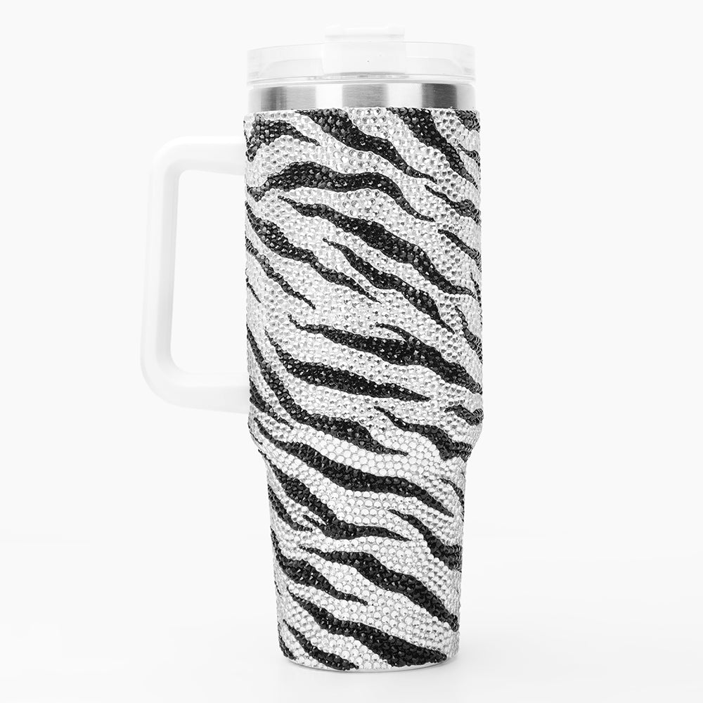 Tiger Print Rhinestone Tumbler (1200 ML)