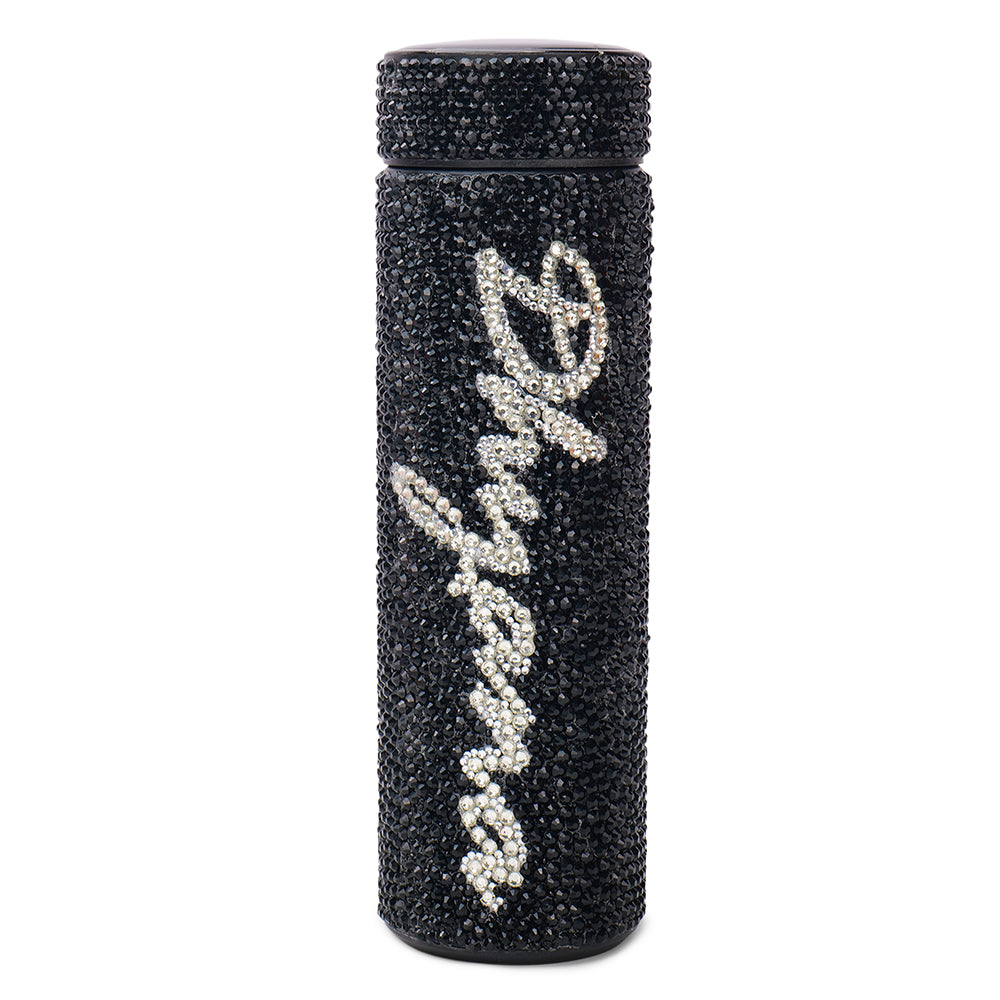 Dhyana (Customized Name) Rhinestone Water Bottle (500 ML)