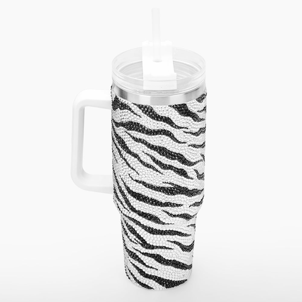 Tiger Print Rhinestone Tumbler (1200 ML)