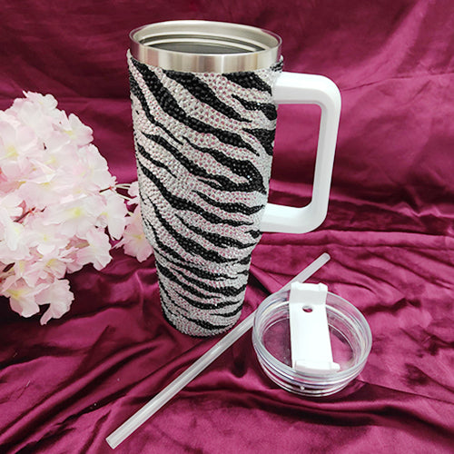 Tiger Print Rhinestone Tumbler (1200 ML)