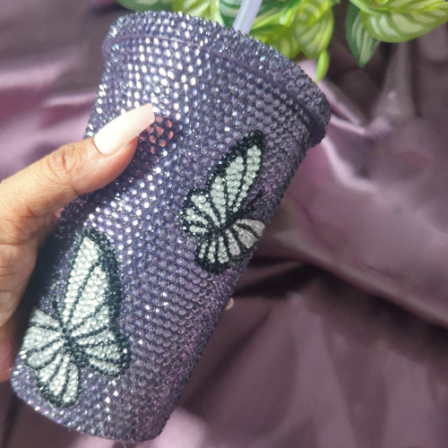Butterfly Rhinestone Water Sipper (500 ML)
