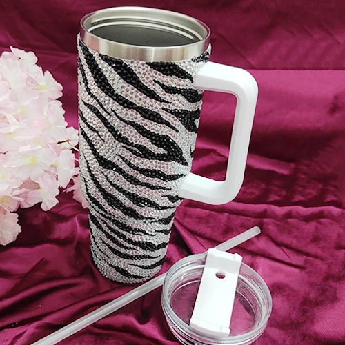 Tiger Print Rhinestone Tumbler (1200 ML)