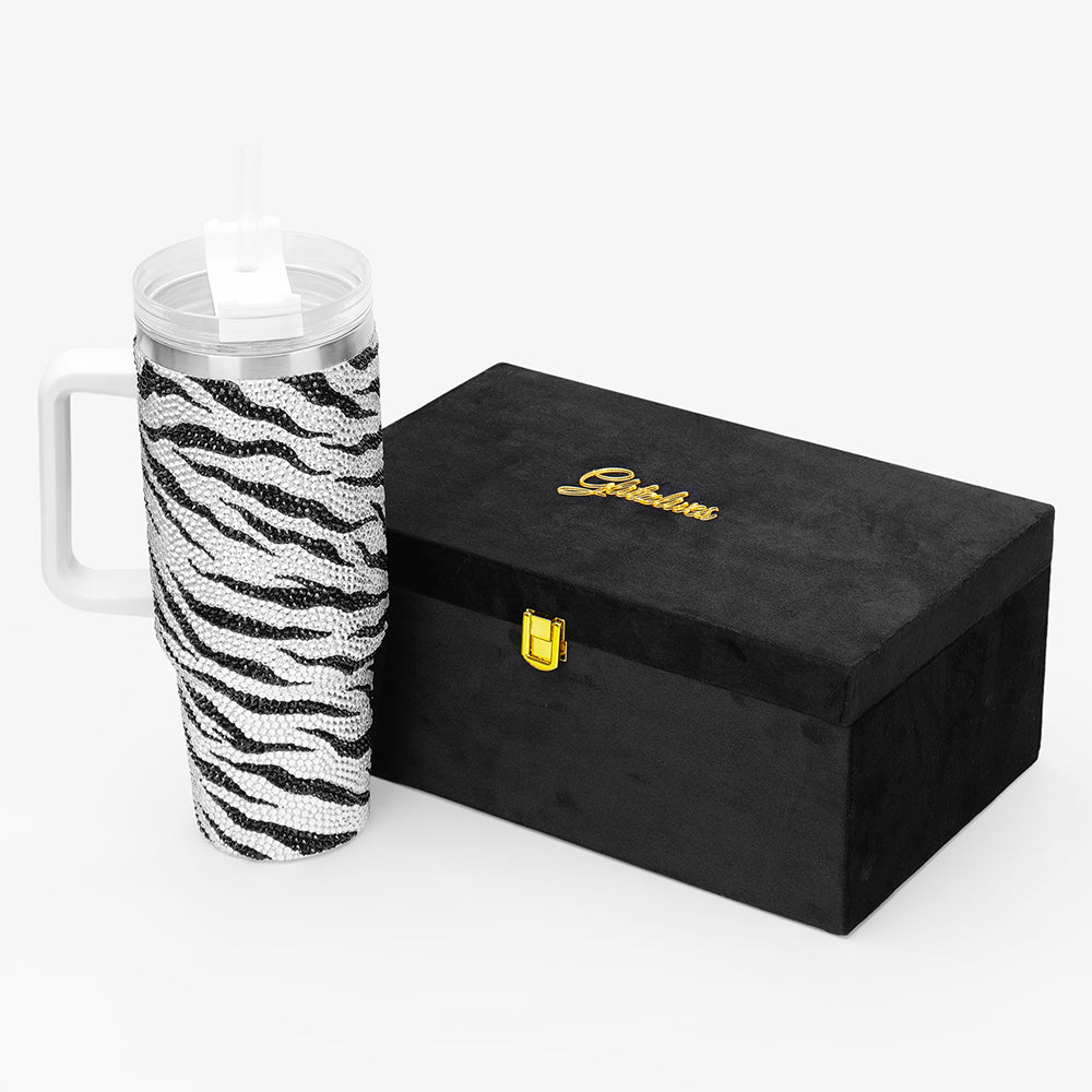Tiger Print Rhinestone Tumbler (1200 ML)