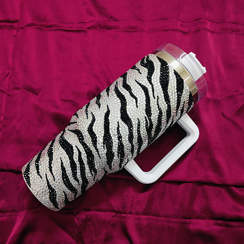 Tiger Print Rhinestone Tumbler (1200 ML)