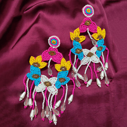 Floral Colored Ear-Ring