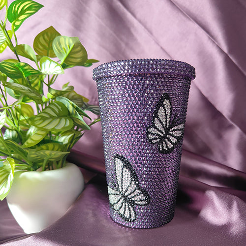 Butterfly Rhinestone Water Sipper (500 ML)