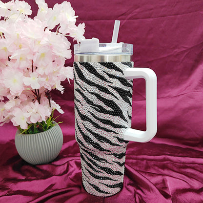 Tiger Print Rhinestone Tumbler (1200 ML)