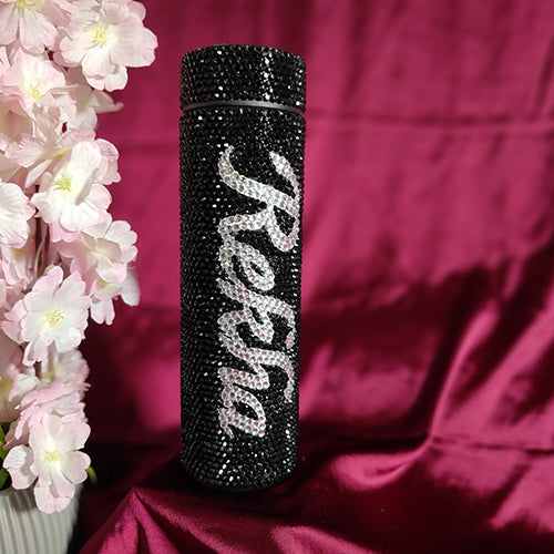 Rekha (Customized Name) Rhinestone Water Bottle (500 ML)