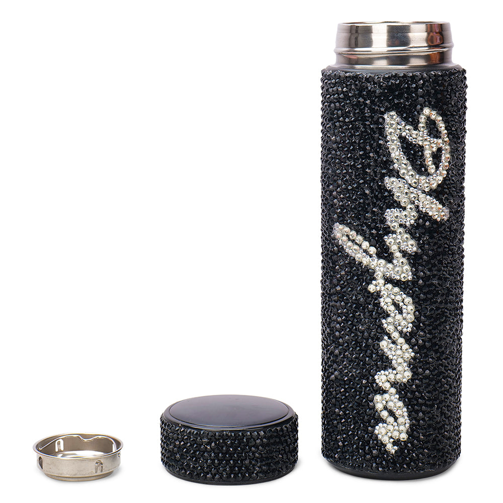 Dhyana (Customized Name) Rhinestone Water Bottle (500 ML)
