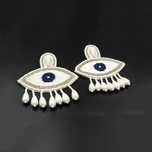 Nazar Boncuk Ear-Ring (White)