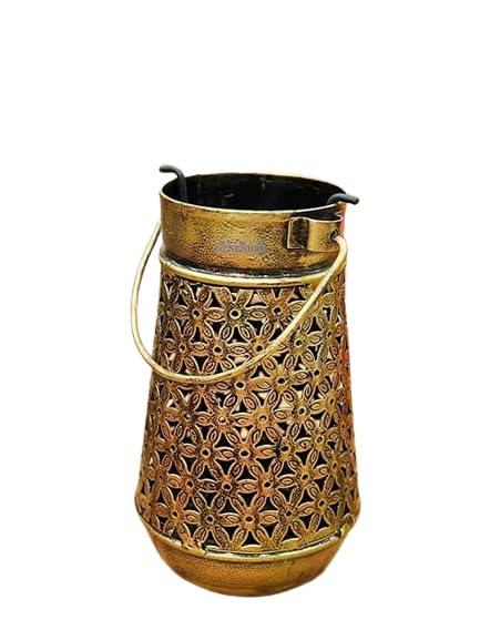 Glitzlives Present Wrought Iron Handi Diya Lantern Candle Holder for Birthday, Diwali Decoration, Tea Light Candle Stand kit for Home, Room, Bedroom, Bathroom and mandir Dcor