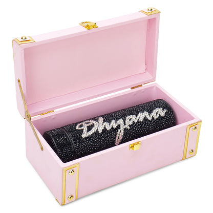 Dhyana (Customized Name) Rhinestone Water Bottle (500 ML)