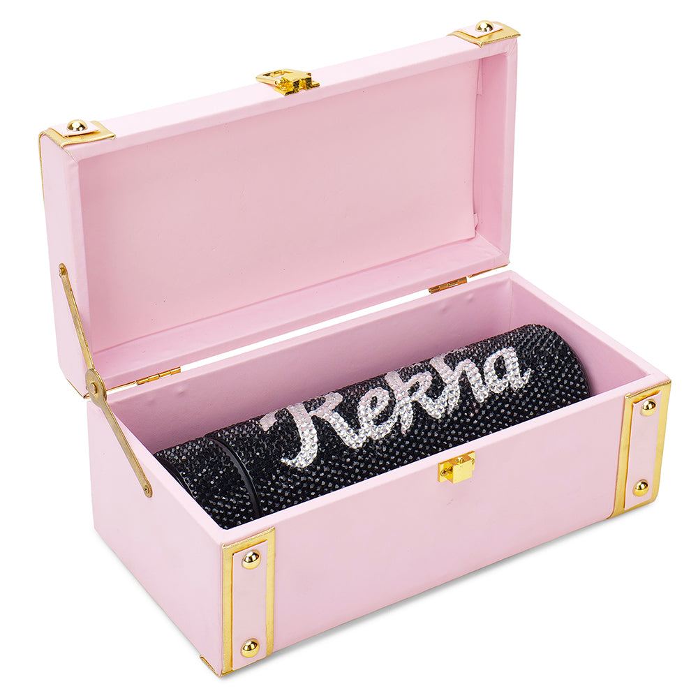 Rekha (Customized Name) Rhinestone Water Bottle (500 ML)