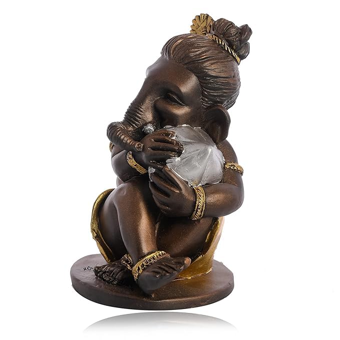 Glitzlives Modak Ganesha Decorative Showpiece Lovely Statue Home Decor Gifting Purpose Decorative for Home & Office Living Room Sculpture Figurine