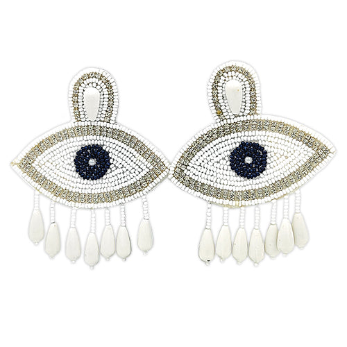 Nazar Boncuk Ear-Ring (White)