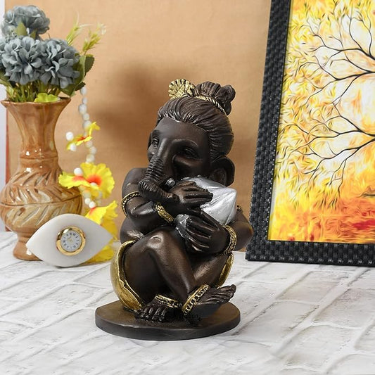 Glitzlives Modak Ganesha Decorative Showpiece Lovely Statue Home Decor Gifting Purpose Decorative for Home & Office Living Room Sculpture Figurine