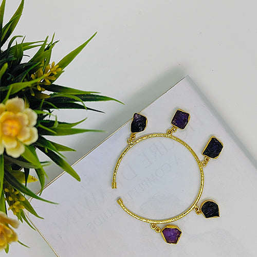 Artificial Amethyst Drop Stone Bracelet