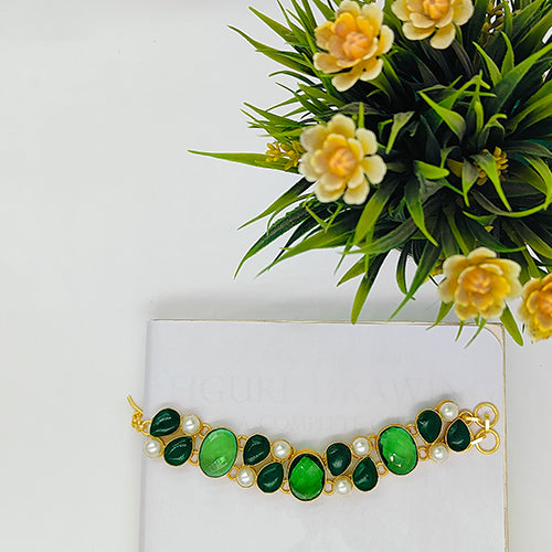 Natural Crystal Stone Bracelet (Green)