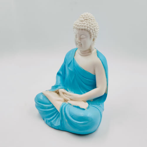 Gautam Buddha Meditation Figurine Blue/White