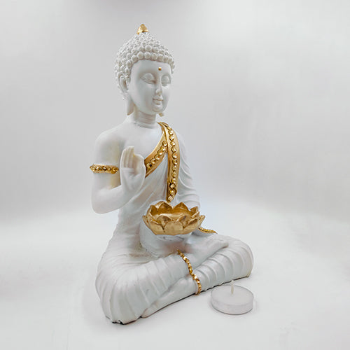 Gautam Buddha Handmade Figurine With T-Light Holder