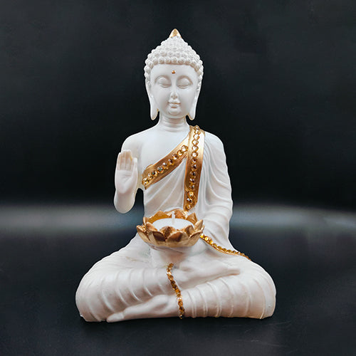 Gautam Buddha Handmade Figurine With T-Light Holder