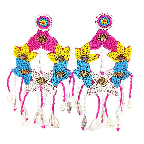 Floral Colored Ear-Ring