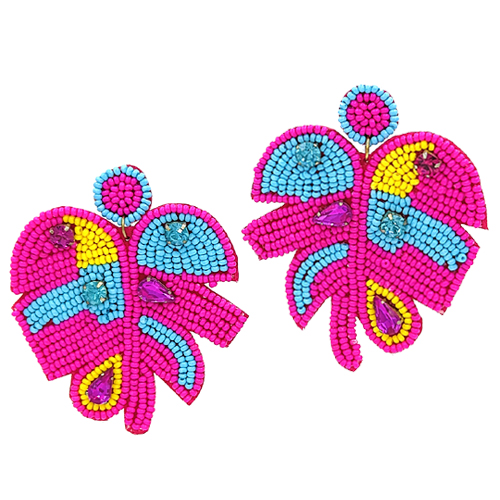 Leaf Ear-Ring (Pink)