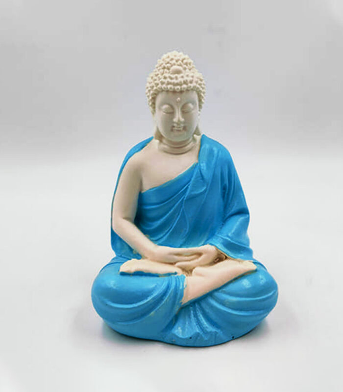 Gautam Buddha Meditation Figurine Blue/White