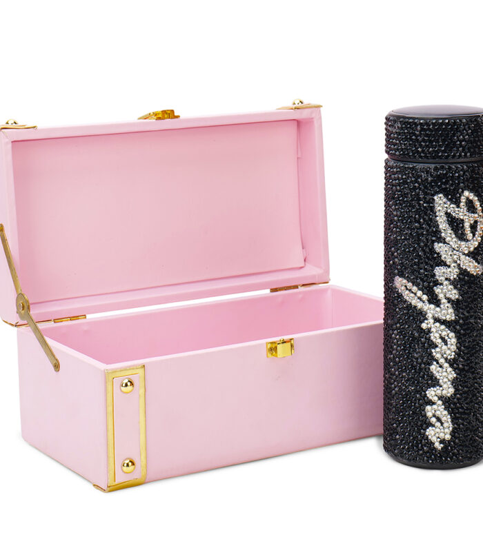 Dhyana (Customized Name) Rhinestone Water Bottle (500 ML)