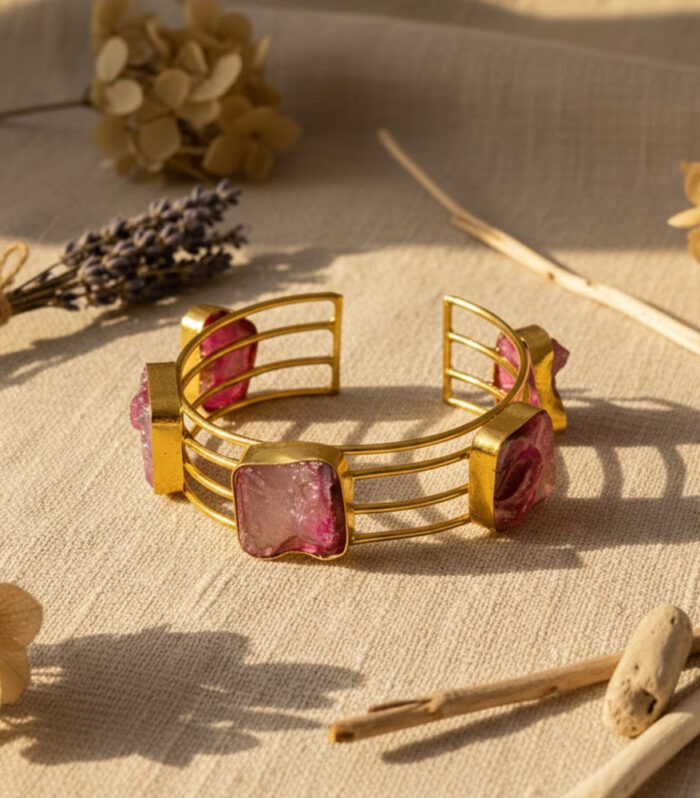 Natural Agate Pink Stone Bracelet (Premium)