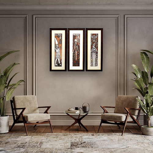 Ancient Egyptian God Wall Painting Set of 3