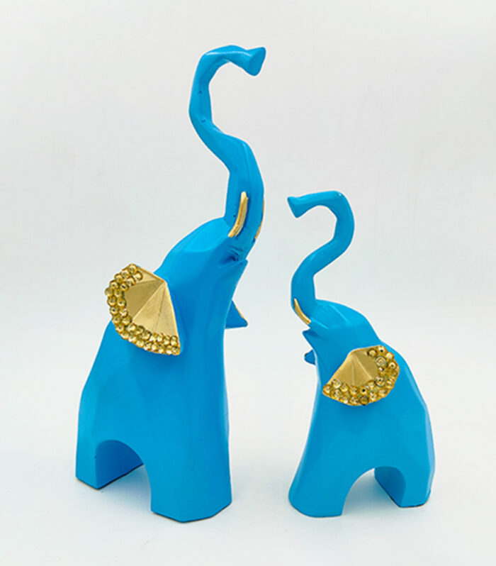 Glitzlives Polyresin Elephant Showpiece Set of 2 Pcs.