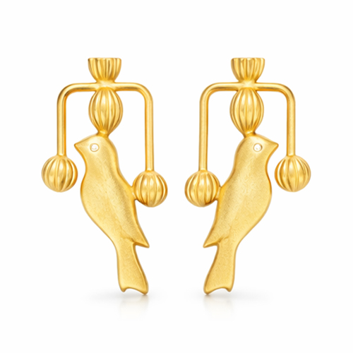Golden Sparrow Ear-Ring