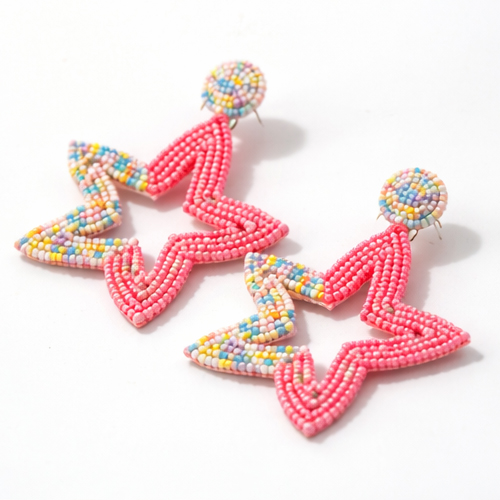 Pink Star Ear-Ring