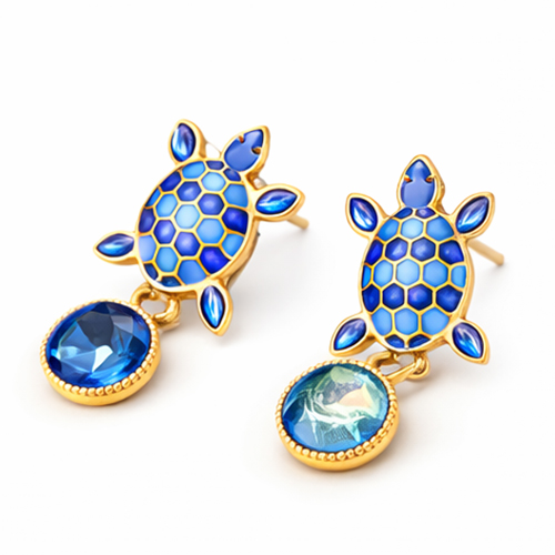 Turtle Ear-Ring (Blue)