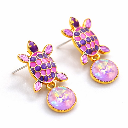 Turtle Ear-Ring (Magenta)