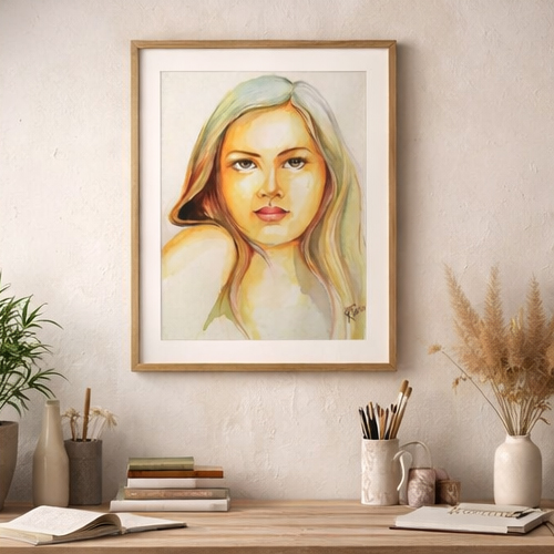 Water Color Portrait A4 Size