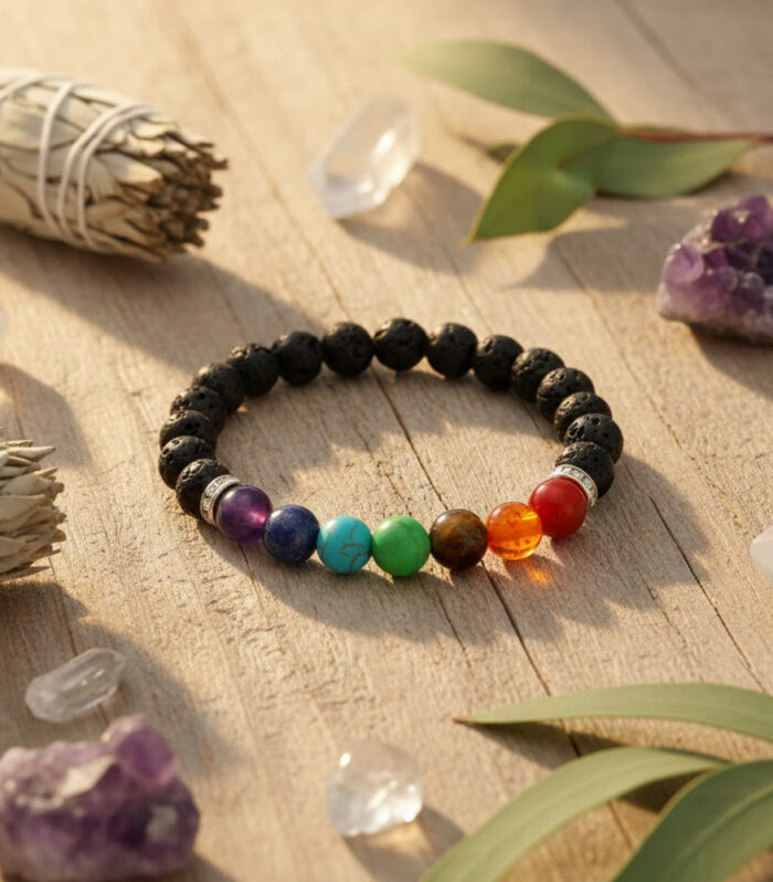 7 Chakra Lava Regular Bracelet